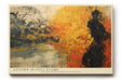 Paul Sinus Wandbild 120x80cm abstrakte Herbst Landschaft orange gelb moderne Malerei Natur Kunstdruck grosses Kunstbild warme Wanddekoration fuer Wohnzimmer Büro