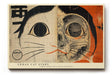 Paul Sinus Wandbild 120x80cm abstrakte Katze moderne Grafik Kunst schwarz weiss orange urbaner Kunststil modernes Katzen Kunstbild Wanddekoration fuer Wohnzimmer Büro