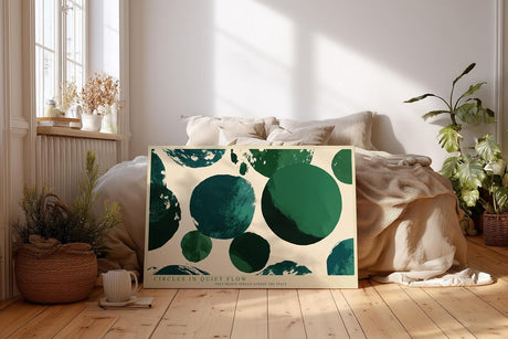 Paul Sinus Wandbild 120x80cm abstrakte Kreise gruen moderne Kunst minimalistische Formen grafisches Design Kunstdruck stilvolle Wanddekoration fuer Wohnzimmer Büro Flur