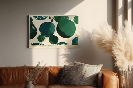Paul Sinus Wandbild 120x80cm abstrakte Kreise gruen moderne Kunst minimalistische Formen grafisches Design Kunstdruck stilvolle Wanddekoration fuer Wohnzimmer Büro Flur