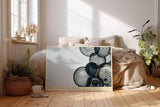 Paul Sinus Wandbild 120x80cm abstrakte Kreise Linien Kunst modern minimalistische Grafik Wanddekoration schwarz beige fuer Wohnzimmer Büro