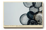 Paul Sinus Wandbild 120x80cm abstrakte Kreise Linien Kunst modern minimalistische Grafik Wanddekoration schwarz beige fuer Wohnzimmer Büro