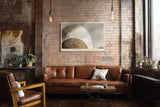 Paul Sinus Wandbild 120x80cm abstrakte Kreise modern beige braun Linienkunst Kunstdruck grosses Kunstbild stilvolle Wanddekoration fuer Wohnzimmer Büro Flur