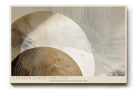 Paul Sinus Wandbild 120x80cm abstrakte Kreise modern beige braun Linienkunst Kunstdruck grosses Kunstbild stilvolle Wanddekoration fuer Wohnzimmer Büro Flur