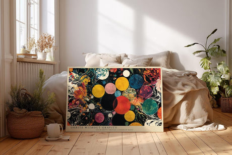Paul Sinus Wandbild 120x80cm Abstrakte Kreise und Farben Modernes Kunstbild mit kosmischer Komposition fuer kreative Wohnräume