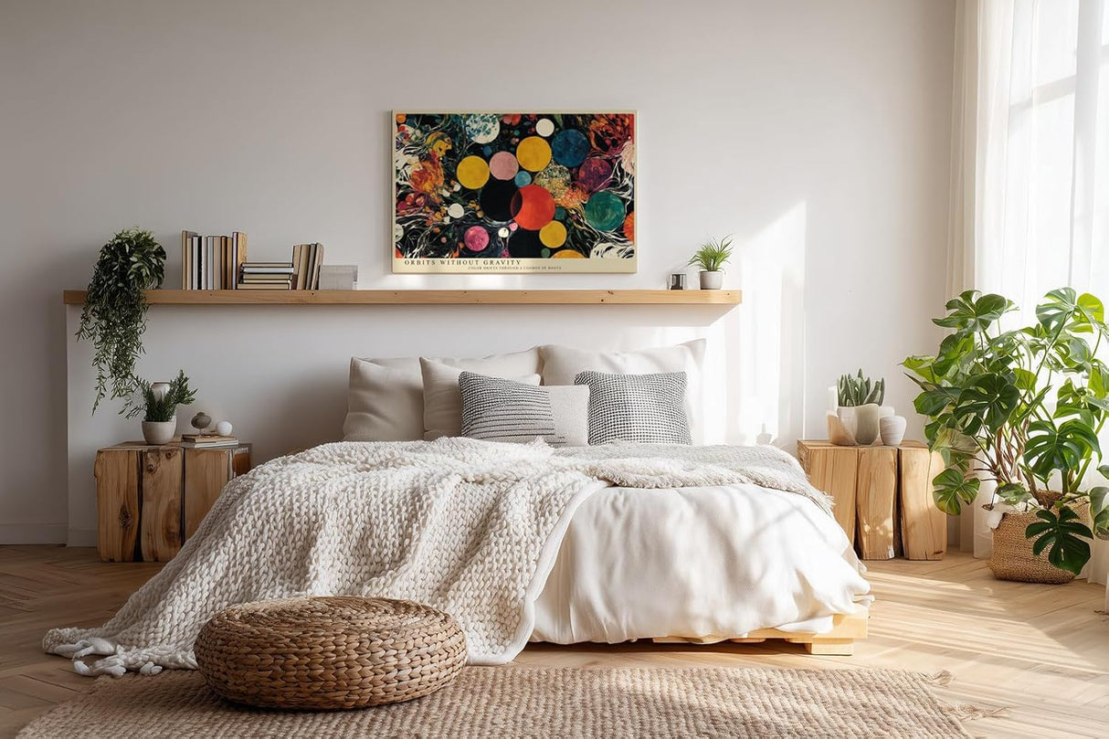 Paul Sinus Wandbild 120x80cm Abstrakte Kreise und Farben Modernes Kunstbild mit kosmischer Komposition fuer kreative Wohnräume