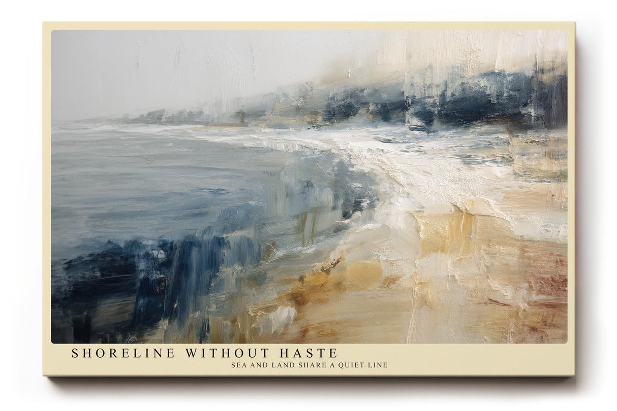 Paul Sinus Wandbild 120x80cm Abstrakte Kueste Landschaft Moderne Kunstmotiv Meer und Strand in sanften Farben