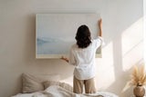 Paul Sinus Wandbild 120x80cm Abstrakte Kueste mit sanften Wellen moderne minimalistische Naturkunst