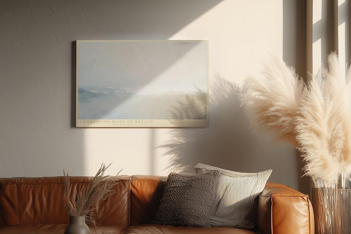 Paul Sinus Wandbild 120x80cm Abstrakte Kueste mit sanften Wellen moderne minimalistische Naturkunst