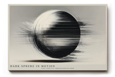 Paul Sinus Wandbild 120x80cm abstrakte Kugel Bewegung moderne minimalistische Kunst schwarz weiss grafische Linien Kunstdruck stilvolle Wanddekoration fuer Wohnzimmer Büro Flur