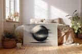 Paul Sinus Wandbild 120x80cm abstrakte Kugel Bewegung moderne minimalistische Kunst schwarz weiss grafische Linien Kunstdruck stilvolle Wanddekoration fuer Wohnzimmer Büro Flur
