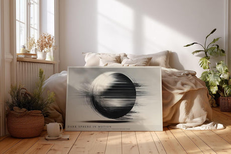 Paul Sinus Wandbild 120x80cm abstrakte Kugel Bewegung moderne minimalistische Kunst schwarz weiss grafische Linien Kunstdruck stilvolle Wanddekoration fuer Wohnzimmer Büro Flur