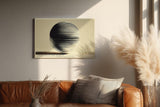 Paul Sinus Wandbild 120x80cm Abstrakte Kugel Geometrische Linien Kunst Minimalistisches Design Schwarz Beige Kunstdruck Poster Grosse Moderne Wanddekoration fuer Wohnzimmer Büro
