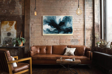 Paul Sinus Wandbild 120x80cm abstrakte Kunst blau schwarz moderne Bewegungskunst Kunstdruck grosses Wandbild 120x80cm elegante Wanddekoration fuer Wohnzimmer Büro