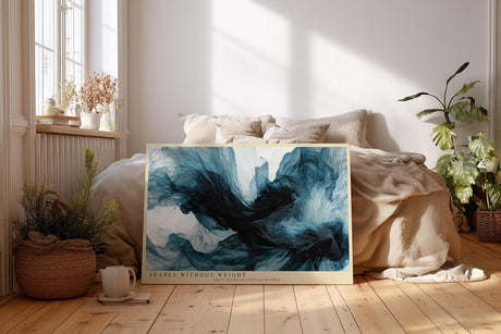 Paul Sinus Wandbild 120x80cm abstrakte Kunst blau schwarz moderne Bewegungskunst Kunstdruck grosses Wandbild 120x80cm elegante Wanddekoration fuer Wohnzimmer Büro