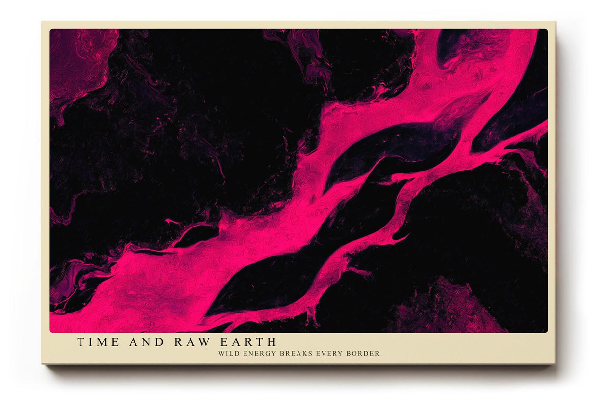 Paul Sinus Wandbild 120x80cm abstrakte Kunst schwarz pink moderne Struktur fließende Farben zeitgenössisches Kunstbild moderne
