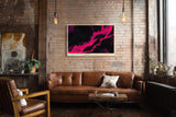 Paul Sinus Wandbild 120x80cm abstrakte Kunst schwarz pink moderne Struktur fließende Farben zeitgenössisches Kunstbild moderne