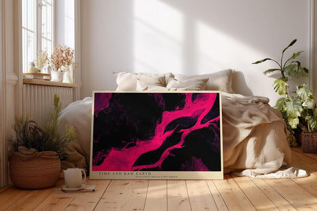 Paul Sinus Wandbild 120x80cm abstrakte Kunst schwarz pink moderne Struktur fließende Farben zeitgenössisches Kunstbild moderne