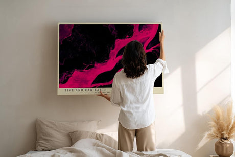Paul Sinus Wandbild 120x80cm abstrakte Kunst schwarz pink moderne Struktur fließende Farben zeitgenössisches Kunstbild moderne