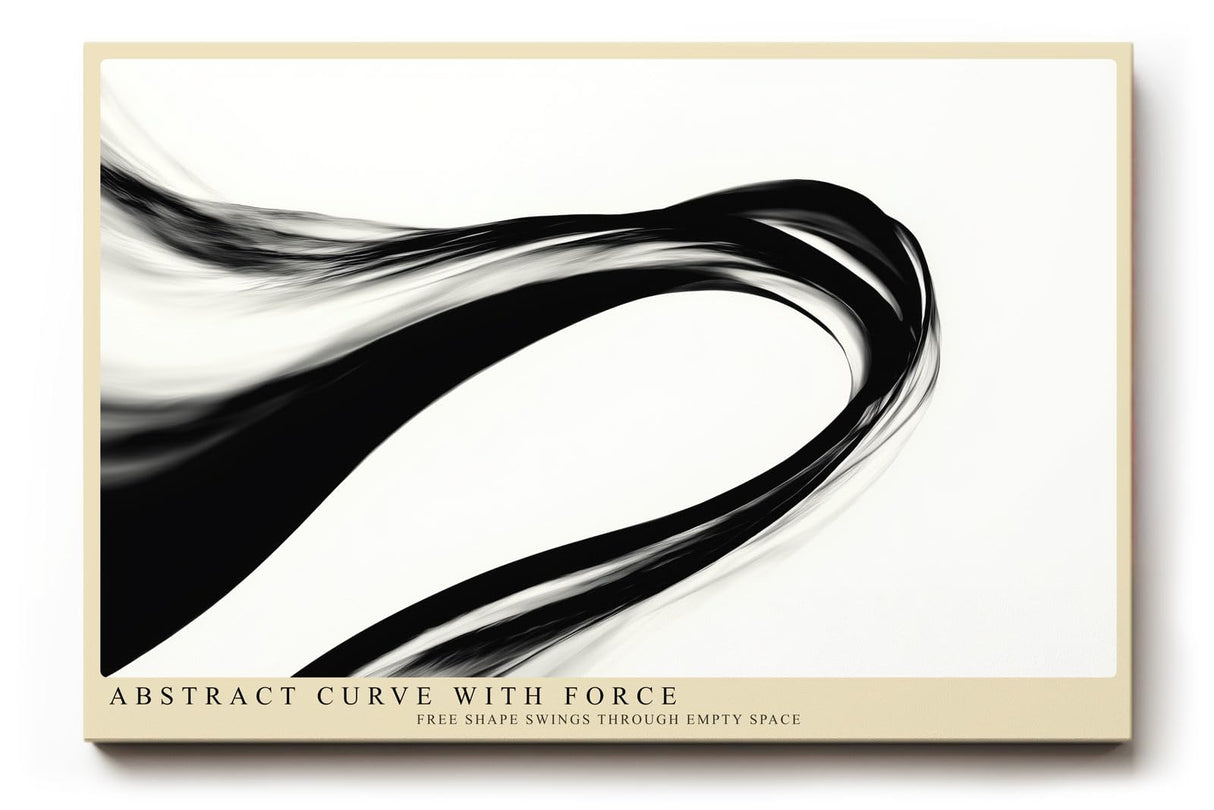 Paul Sinus Wandbild 120x80cm abstrakte Kurve modern schwarz weiss dynamische Kunst minimalistische Linien Kunstdruck stilvolle Wanddekoration fuer Wohnzimmer Büro Flur