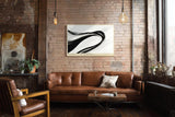 Paul Sinus Wandbild 120x80cm abstrakte Kurve modern schwarz weiss dynamische Kunst minimalistische Linien Kunstdruck stilvolle Wanddekoration fuer Wohnzimmer Büro Flur