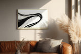 Paul Sinus Wandbild 120x80cm abstrakte Kurve modern schwarz weiss dynamische Kunst minimalistische Linien Kunstdruck stilvolle Wanddekoration fuer Wohnzimmer Büro Flur