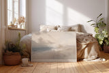 Paul Sinus Wandbild 120x80cm Abstrakte Küstenlandschaft Minimalistische Strand Kunst in Sanften Naturfarben für Wohnzimmer Schlafzimmer