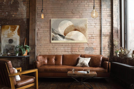 Paul Sinus Wandbild 120x80cm abstrakte Landschaft Erde Toene moderne Formen beige braun minimalistische Kunst Wanddekoration fuer Wohnzimmer Büro