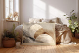 Paul Sinus Wandbild 120x80cm abstrakte Landschaft Erde Toene moderne Formen beige braun minimalistische Kunst Wanddekoration fuer Wohnzimmer Büro