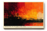 Paul Sinus Wandbild 120x80cm Abstrakte Landschaft Feuer Himmel moderne Kunst Wanddekoration rot orange Wohnzimmer Schlafzimmer