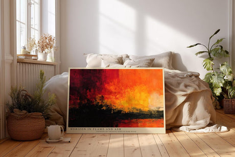 Paul Sinus Wandbild 120x80cm Abstrakte Landschaft Feuer Himmel moderne Kunst Wanddekoration rot orange Wohnzimmer Schlafzimmer