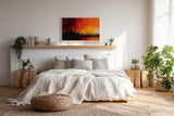 Paul Sinus Wandbild 120x80cm Abstrakte Landschaft Feuer Himmel moderne Kunst Wanddekoration rot orange Wohnzimmer Schlafzimmer