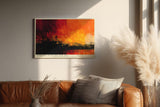 Paul Sinus Wandbild 120x80cm Abstrakte Landschaft Feuer Himmel moderne Kunst Wanddekoration rot orange Wohnzimmer Schlafzimmer