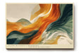 Paul Sinus Wandbild 120x80cm abstrakte Landschaft fliessende Farben orange gruen moderne Kunst stilvolle abstrakte Wanddekoration fuer Wohnzimmer Büro