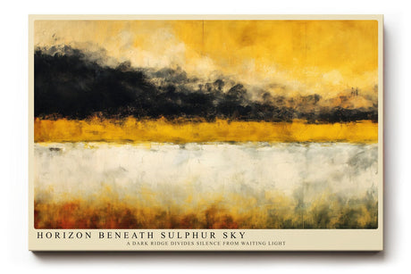 Paul Sinus Wandbild 120x80cm Abstrakte Landschaft Gelb Schwarz Moderne Kunst Horizont Komposition mit starken Kontrasten