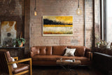 Paul Sinus Wandbild 120x80cm Abstrakte Landschaft Gelb Schwarz Moderne Kunst Horizont Komposition mit starken Kontrasten