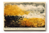 Paul Sinus Wandbild 120x80cm Abstrakte Landschaft Gold Schwarz Moderne Natur Kunstmotiv mit dramatischer Farbkomposition