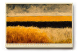 Paul Sinus Wandbild 120x80cm Abstrakte Landschaft mit goldenen Feldern moderne Naturkunst mit ruhiger Horizontkomposition