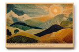 Paul Sinus Wandbild 120x80cm Abstrakte Landschaft Punktmalerei Sonne Huegellandschaft moderne Kunst Wanddekoration Wohnzimmer
