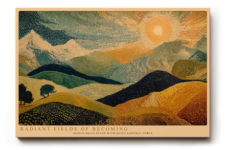 Paul Sinus Wandbild 120x80cm Abstrakte Landschaft Punktmalerei Sonne Huegellandschaft moderne Kunst Wanddekoration Wohnzimmer