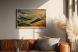 Paul Sinus Wandbild 120x80cm Abstrakte Landschaft Punktmalerei Sonne Huegellandschaft moderne Kunst Wanddekoration Wohnzimmer