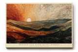Paul Sinus Wandbild 120x80cm Abstrakte Landschaft Sonne Berge Kunstmotiv Moderne Naturkomposition mit warmen Erdtoenen