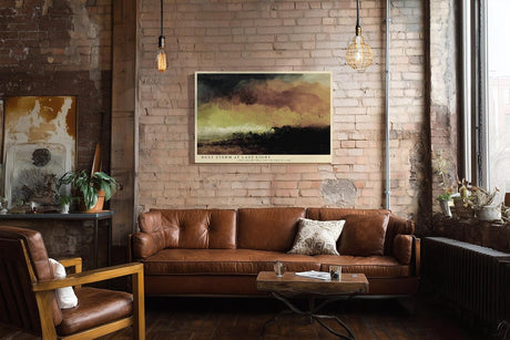 Paul Sinus Wandbild 120x80cm Abstrakte Landschaft Sturm Himmel moderne Natur Kunst Wanddekoration Wohnzimmer Schlafzimmer