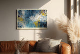 Paul Sinus Wandbild 120x80cm Abstrakte Landschaft zwischen Himmel und Wasser Moderne Kunst in Blau Gold Wanddekoration