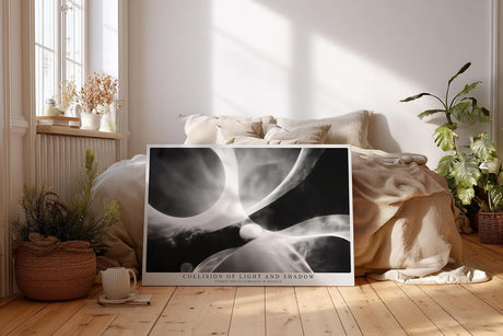 Paul Sinus Wandbild 120x80cm Abstrakte Licht Energie Kunst LeinWandbild 120x80cm Schwarz Weiss Moderne Wanddekoration
