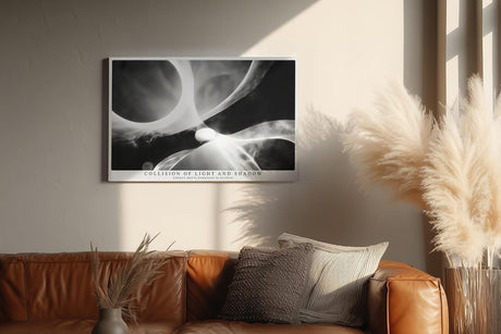 Paul Sinus Wandbild 120x80cm Abstrakte Licht Energie Kunst LeinWandbild 120x80cm Schwarz Weiss Moderne Wanddekoration