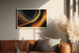 Paul Sinus Wandbild 120x80cm Abstrakte Lichtwellen in Gold und Schwarz moderne Designkunst