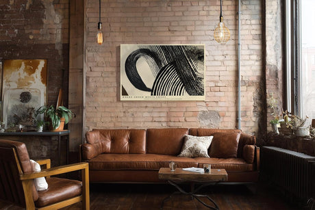Paul Sinus Wandbild 120x80cm abstrakte Linien Kunst schwarz weiss modernes grafisches Muster minimalistische Wanddekoration fuer Wohnzimmer Büro