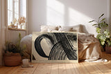 Paul Sinus Wandbild 120x80cm abstrakte Linien Kunst schwarz weiss modernes grafisches Muster minimalistische Wanddekoration fuer Wohnzimmer Büro