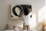 Paul Sinus Wandbild 120x80cm abstrakte Linien Kunst schwarz weiss modernes grafisches Muster minimalistische Wanddekoration fuer Wohnzimmer Büro